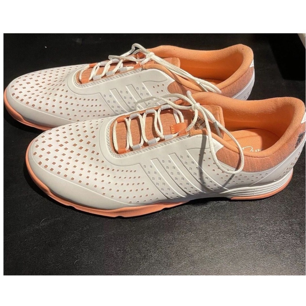 Adidas Adipure White Peach Spikeless Golf Sneakers Women’s Size 9